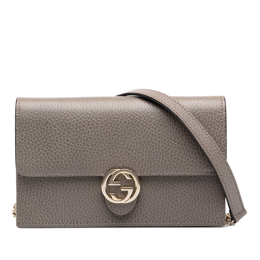 Pre-Loved Gucci Dollar Calfskin Interlocking G Wallet on Chain